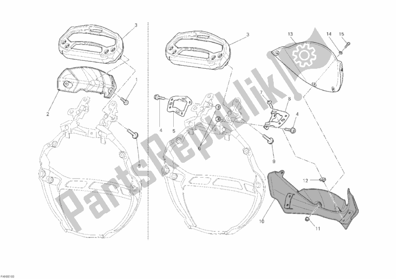 All parts for the Meter of the Ducati Monster 1100 ABS USA 2010